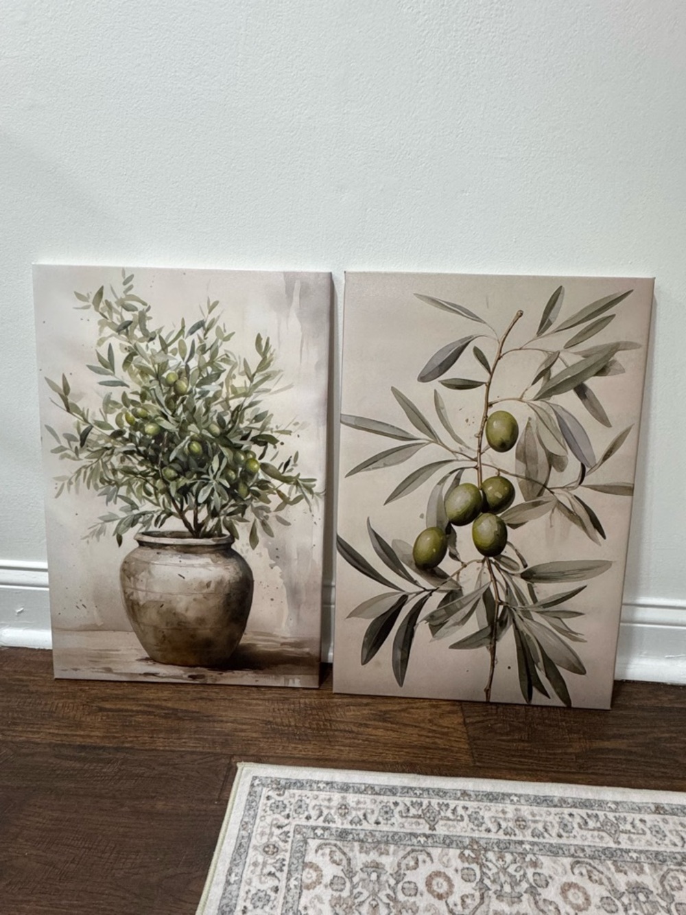 Green Olive Wall Art, Set of 2, 16”x24”, New